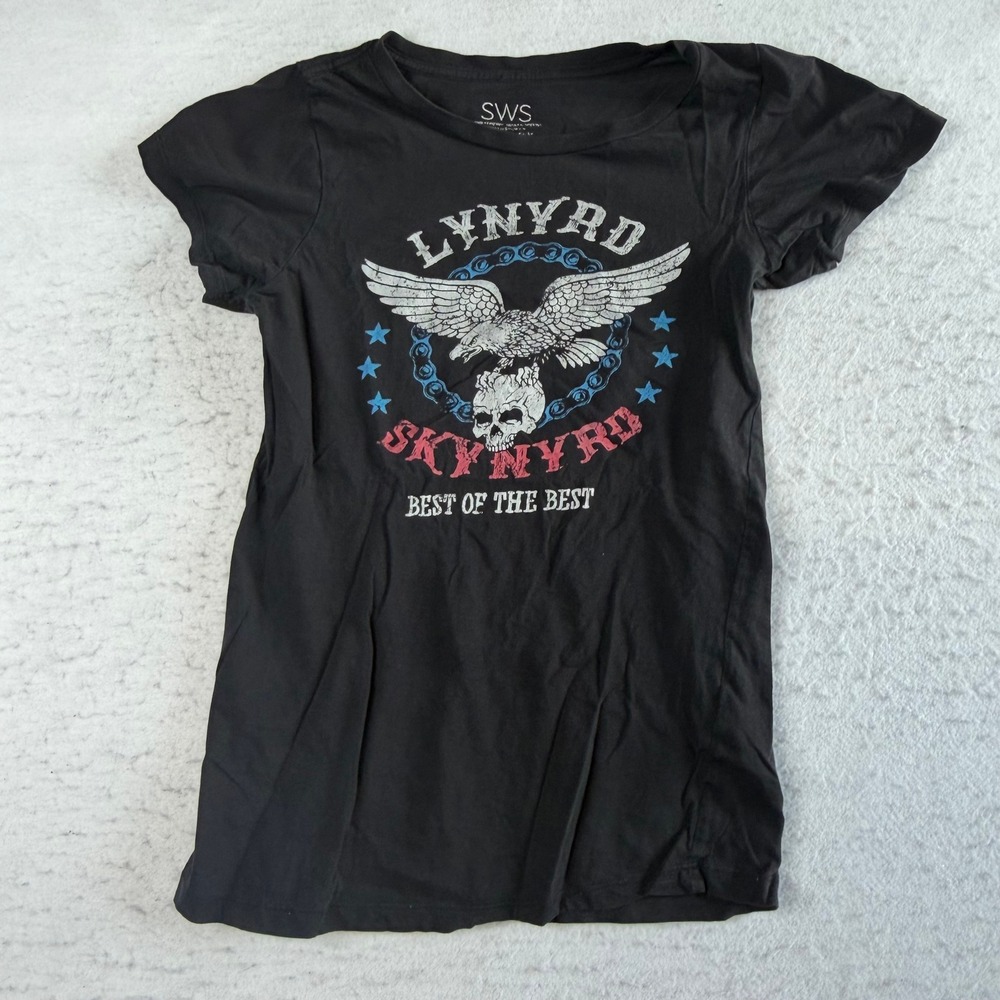 SWS Graphic Tee Womens Medium Black Lynyrd Skynyrd Best of the Best Eagle Skull